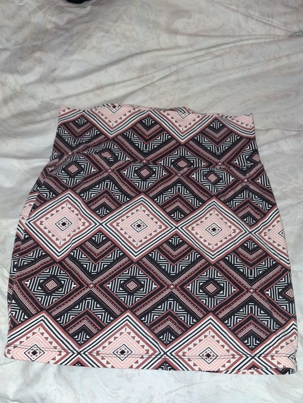 Charlotte Russe Pink and Black Geometric Pencil Skirt